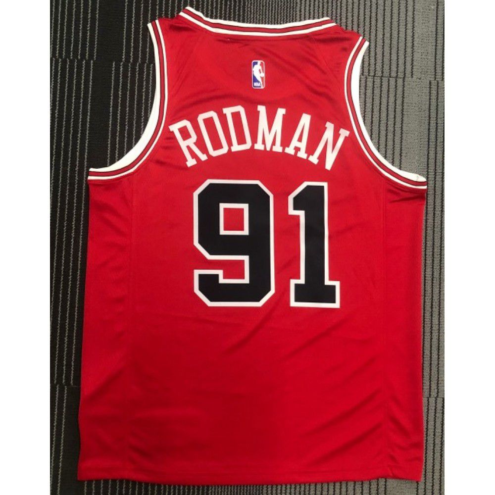 Men's Chicago Bulls Dennis Rodman #91 Red Swingman Jersey - Icon Edition-Pro Kit Vault | Brand New 26/27 Sports Jerseys